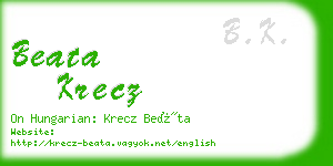 beata krecz business card